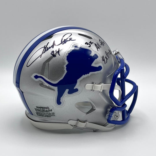 Herman Moore Autographed Detroit Lions Throwback Mini-Helmet Beckett Certified