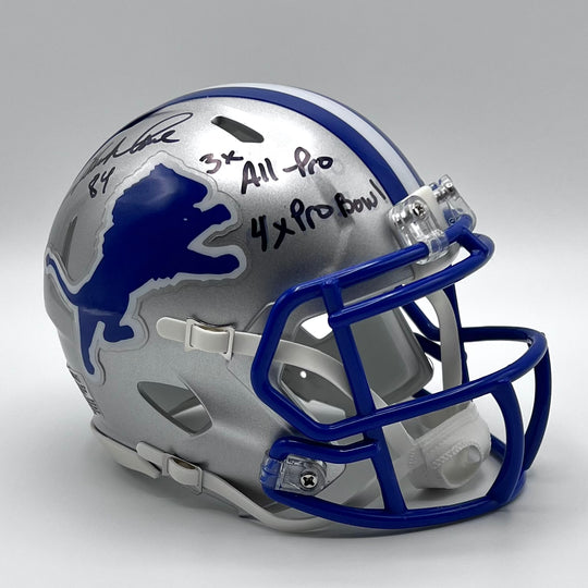 Herman Moore Autographed Detroit Lions Throwback Mini-Helmet Beckett Certified