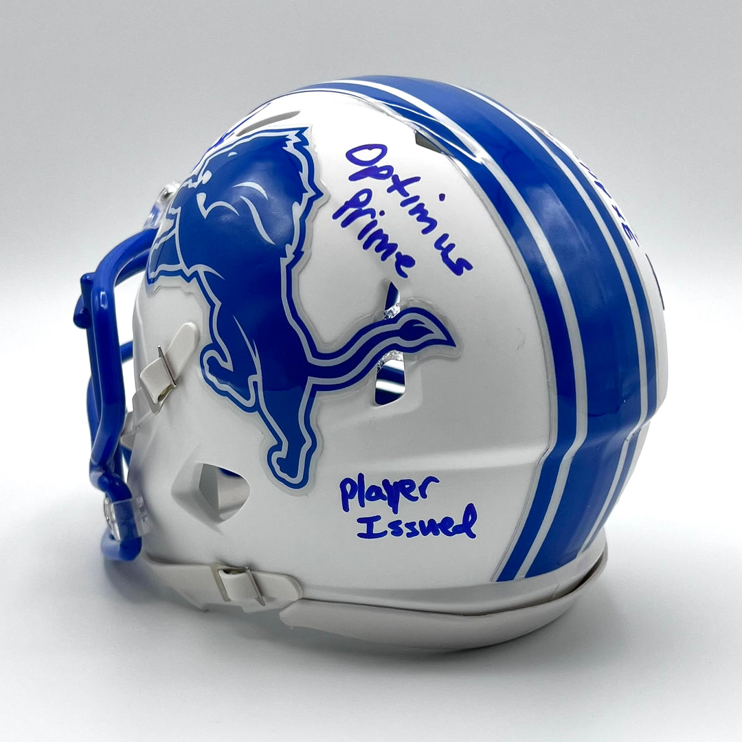 Rare Herman Moore Autographed Speed Flat White Mini-Helmet