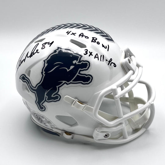 Herman Moore Autographed Speed Salute to Service 2024 Mini-Helmet ' Your Bravery Means Everything'