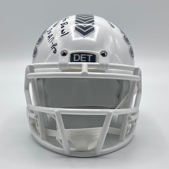 Herman Moore Autographed Speed Salute to Service 2024 Mini-Helmet ' Your Bravery Means Everything'