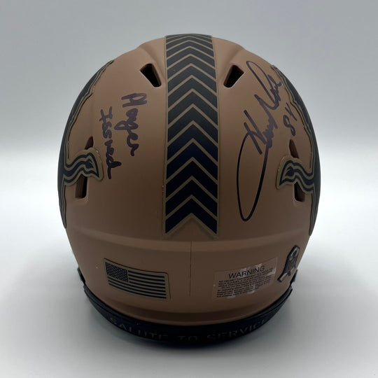 Herman Moore Autographed Beckett Certified Military Brown Mini-Helmet
