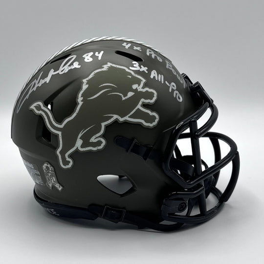 Herman Moore Autographed Beckett Certified Speed Salute to Service 2024 Mini-Helmet