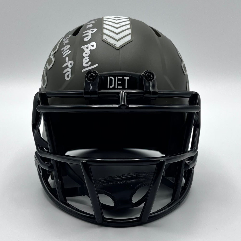 Herman Moore Autographed Beckett Certified Speed Salute to Service 2024 Mini-Helmet