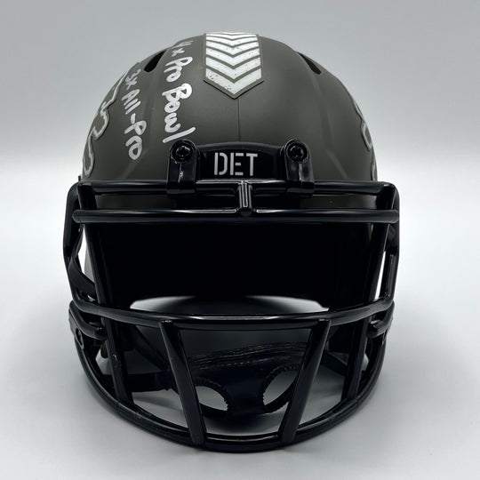 Herman Moore Autographed Beckett Certified Speed Salute to Service 2024 Mini-Helmet