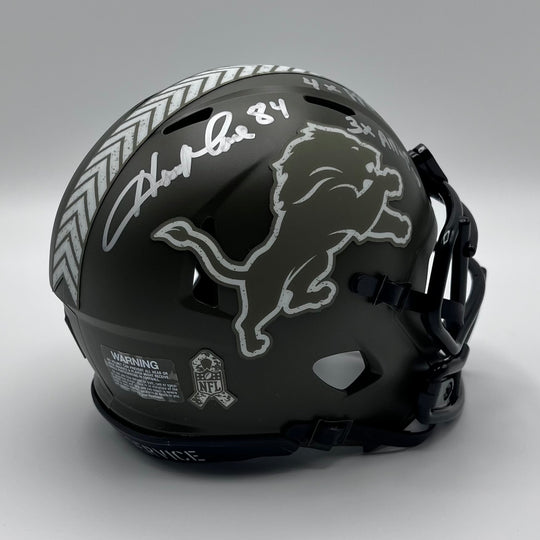 Herman Moore Autographed Beckett Certified Speed Salute to Service 2024 Mini-Helmet