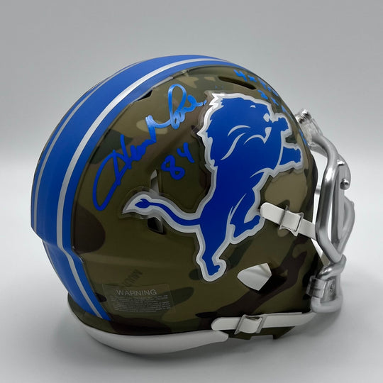 Herman Moore Autographed Speed Salute to Service 2024 Mini-Helmet 'With Gratitude'