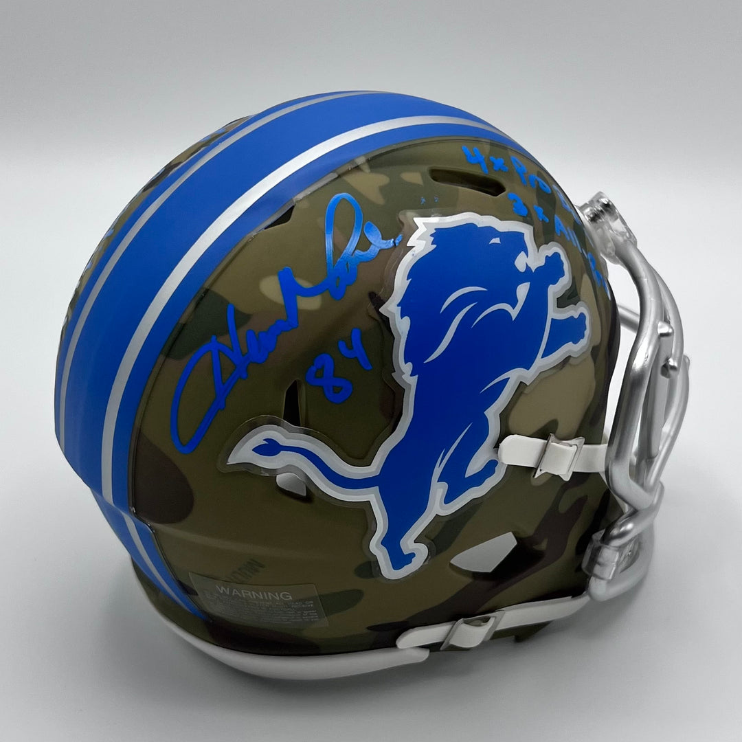 Herman Moore Autographed Speed Salute to Service 2024 Mini-Helmet 'With Gratitude'