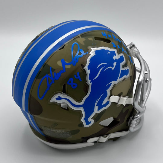 Herman Moore Autographed Speed Salute to Service 2024 Mini-Helmet 'With Gratitude'