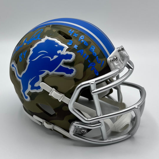 Herman Moore Autographed Speed Salute to Service 2024 Mini-Helmet 'With Gratitude'