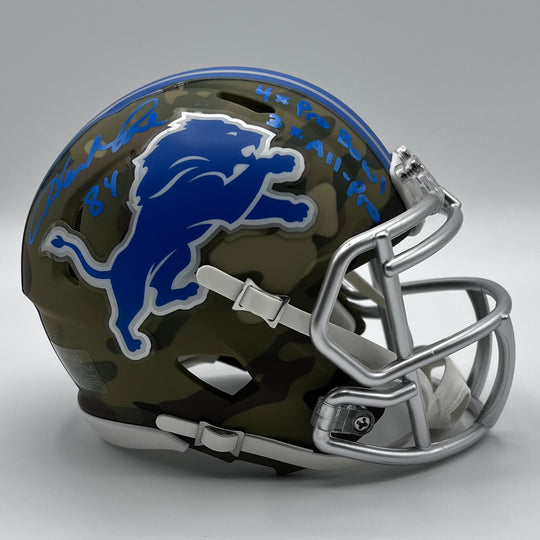 Herman Moore Autographed Speed Salute to Service 2024 Mini-Helmet 'With Gratitude'