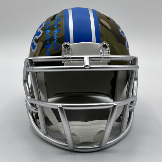 Herman Moore Autographed Speed Salute to Service 2024 Mini-Helmet 'With Gratitude'