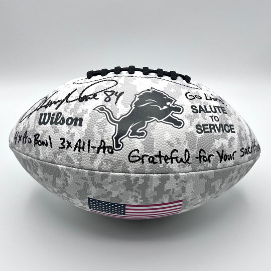 Herman Moore Autographed Salute to Service Soft Touch Full-Size Football