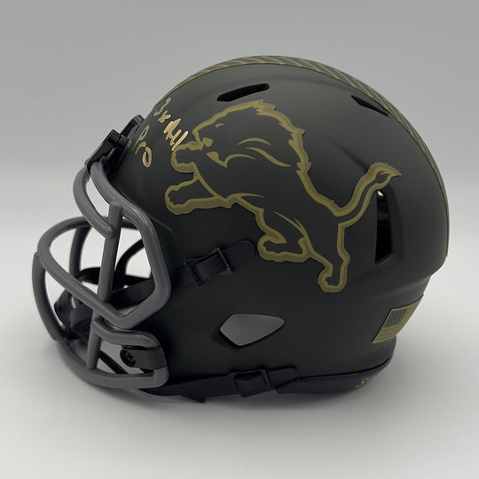 Herman Moore Autographed Salute to Service Detroit Lions Mini-Helmet