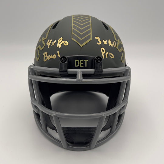 Herman Moore Autographed Salute to Service Detroit Lions Mini-Helmet