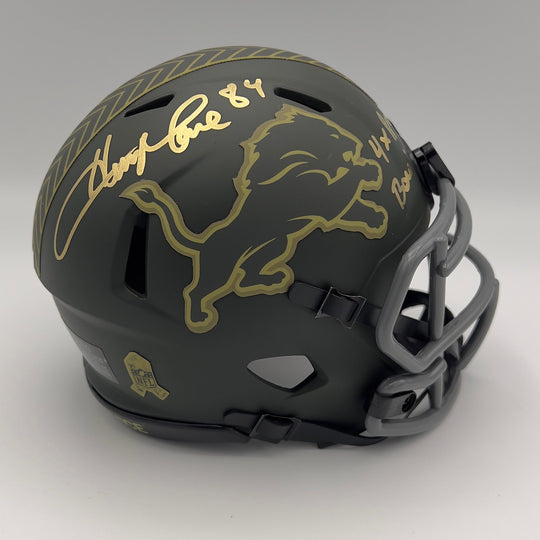 Herman Moore Autographed Salute to Service Detroit Lions Mini-Helmet