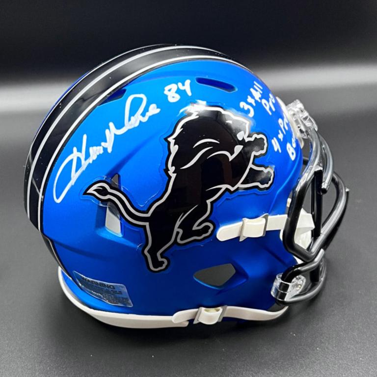 Herman Moore Autographed Detroit Lions 2024 On Field Alternate Mini Speed